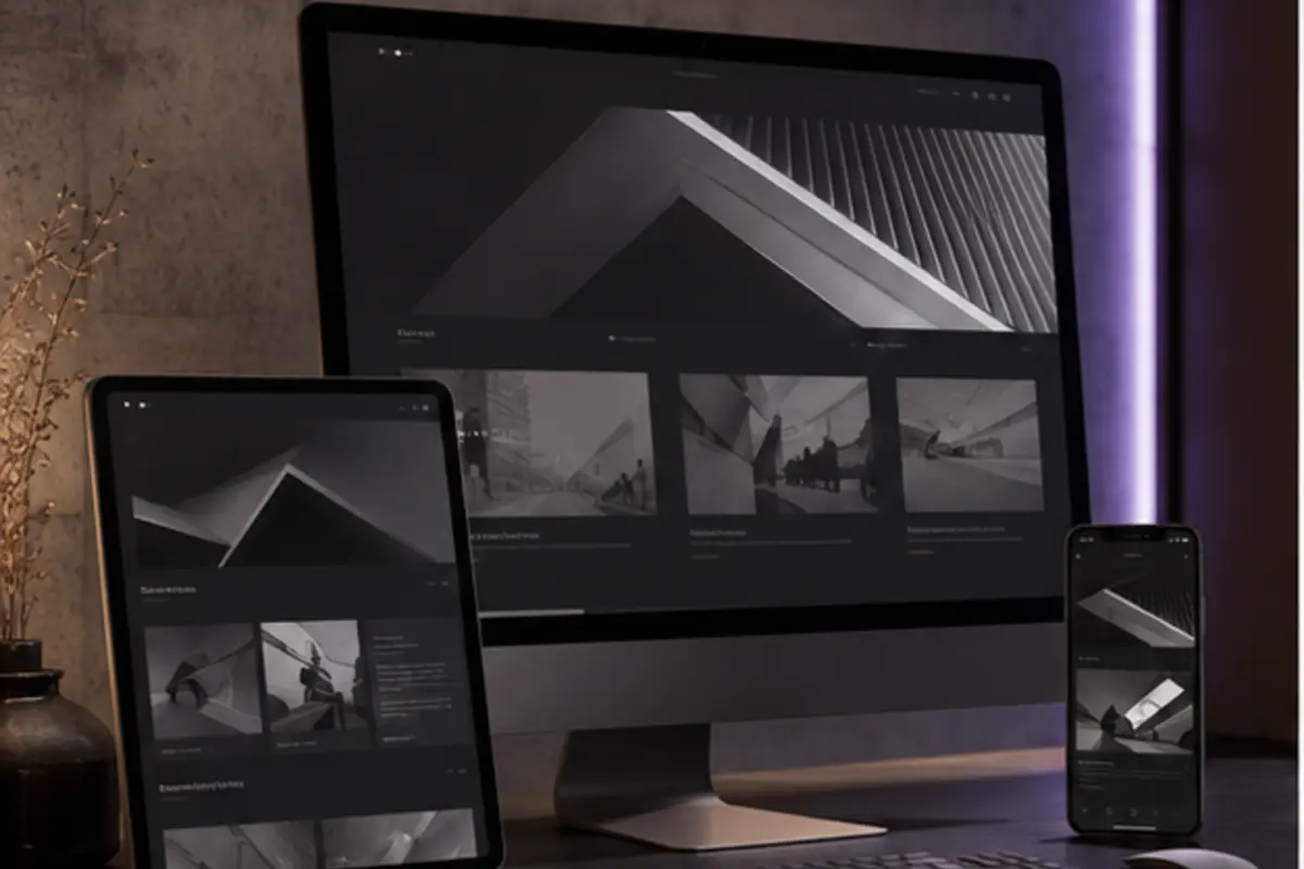 Visuellt koncept som visar webbdesign och ui